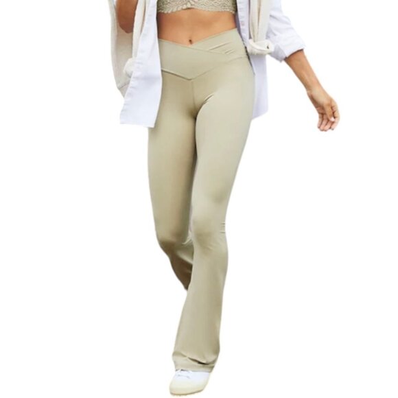Offline by Aerie Real Me High Waisted Crossover Flare Legging - Picture 1 of 8